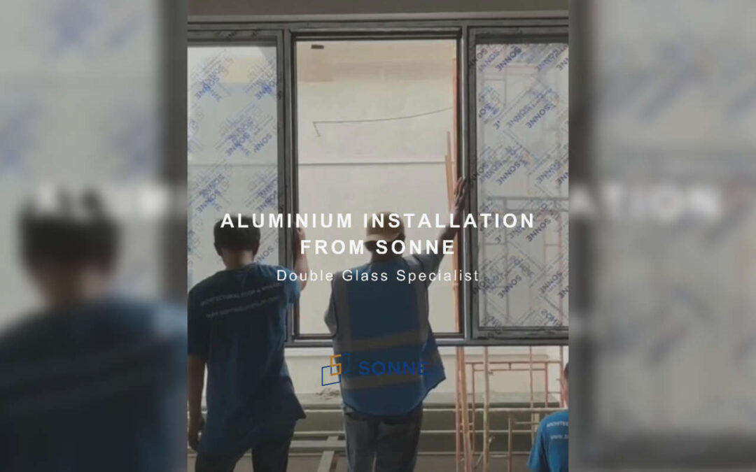 Aluminium window installation